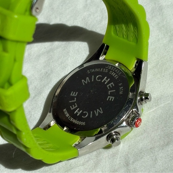 MICHELE Neon Green Tahini Jelly Watch - Picture 11 of 11